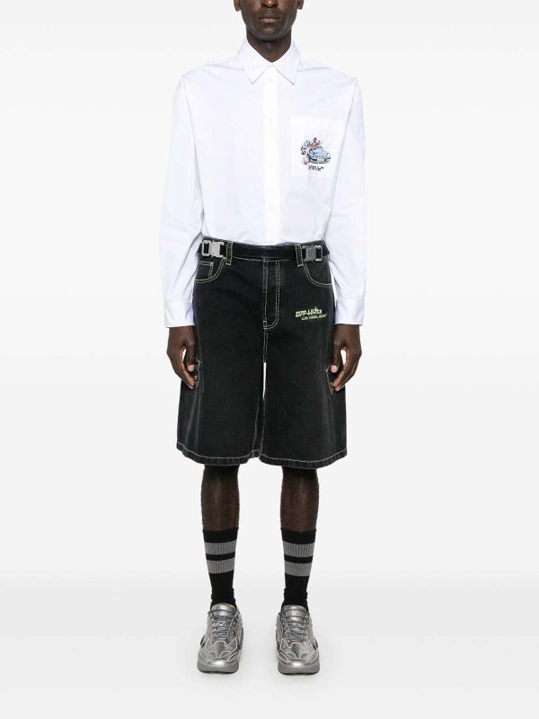 OFF-WHITE: Shorts online - Shorts - Negro