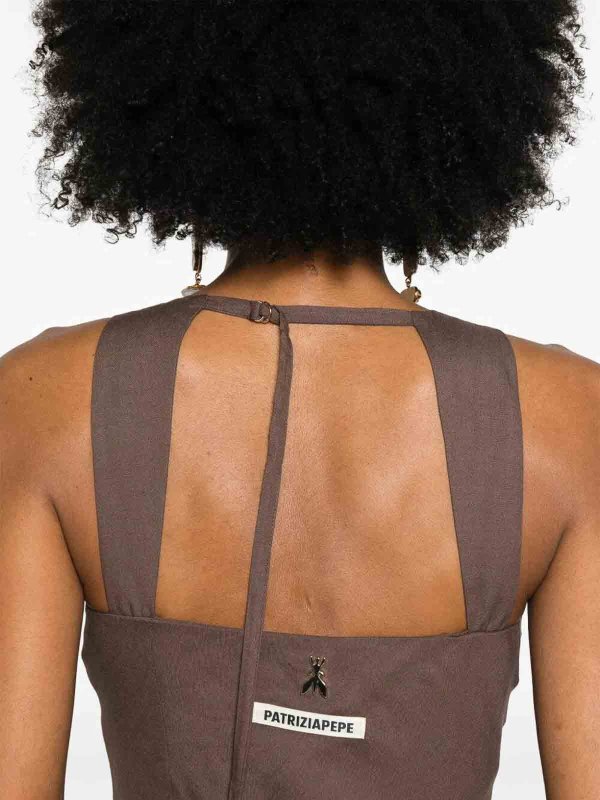 膝丈ドレス - ブラウン shop online: PATRIZIA PEPE