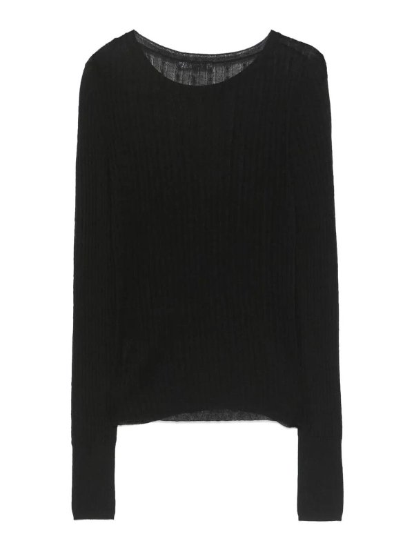 PATRIZIA PEPE: Strickpullover mit Rundhalsausschnitt online - Rundhalspullover - Schwarz