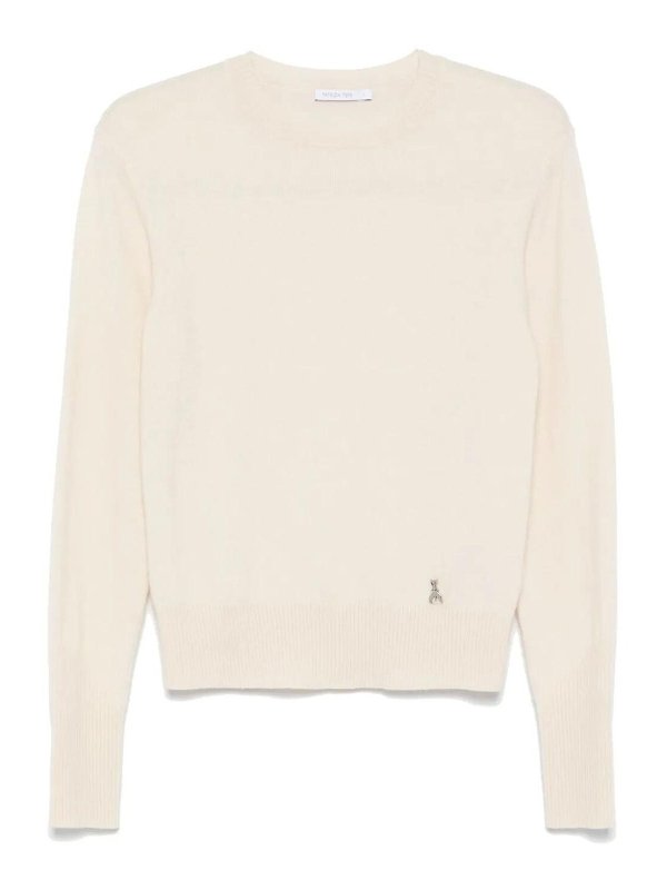 PATRIZIA PEPE: Suéteres con cuello pico - Suéter Cuello Redondo - Beis