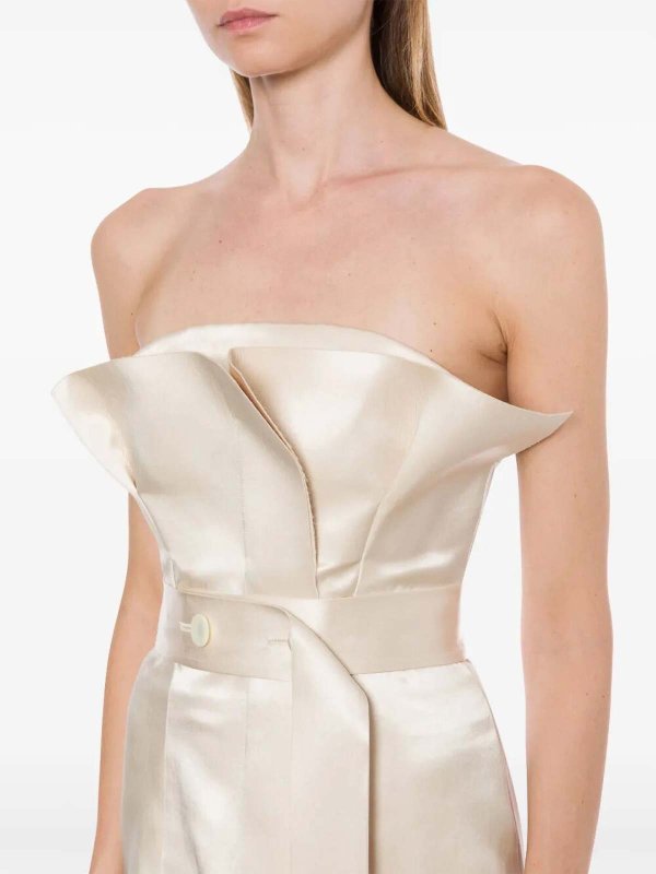 Knielanges Kleid - Creme shop online: Philosophy di Lorenzo Serafini