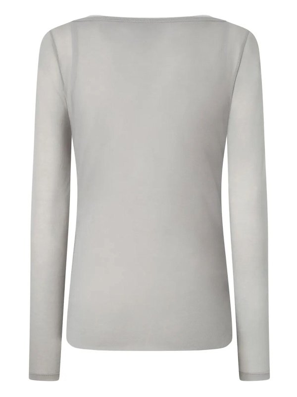 Pinko: Suéteres con cuello pico online - Suéter Cuello Redondo - Gris