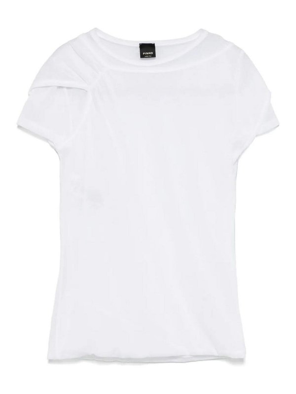 Pinko: Suéteres con cuello pico - Suéter Cuello Redondo - Blanco