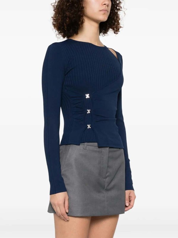 The Best Shops Pinko: Strickpullover mit Rundhalsausschnitt - Rundhalspullover - Blau