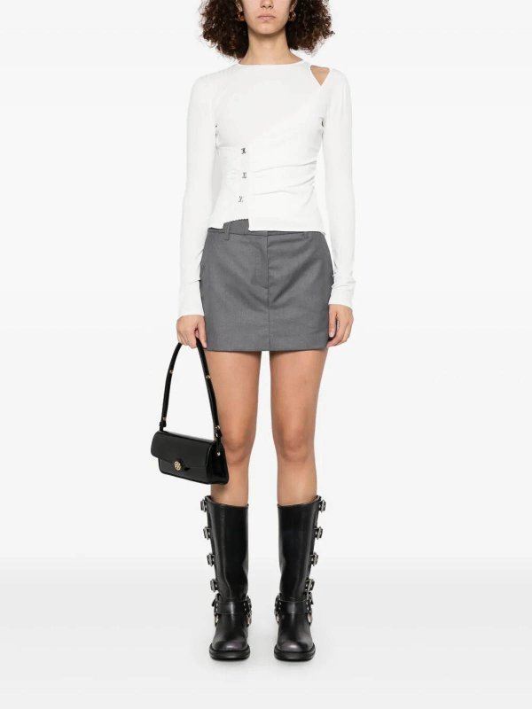 Pinko: Strickpullover mit Rundhalsausschnitt online - Rundhalspullover - Weiß