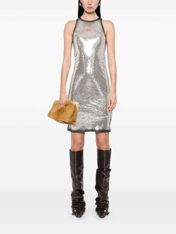 The Attico: Robe longueur genou online - Robe Au Genou - Argent