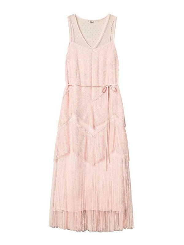 TWINSET: ニーレングスドレス - 膝丈ドレス - ヌードカラー