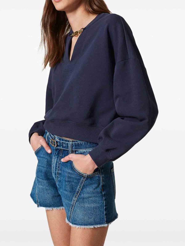 The Best Shops TWINSET: Sweatshirts & Pulls - Sweat-Shirts - Bleu