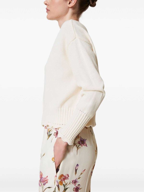 クルーネック - 白 shop online: TWINSET