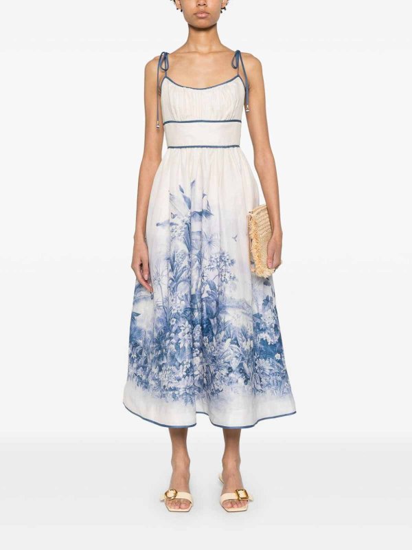 ZIMMERMANN: Knielange Kleider online - Knielanges Kleid - Blau