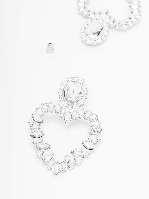 Self Portrait: Earrings online - Crystal Heart Earrings