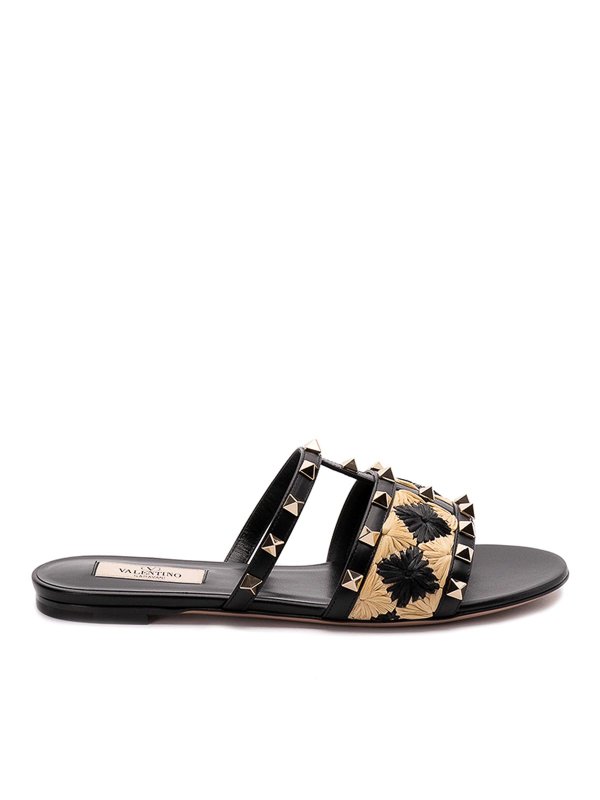 Valentino Garavani `Rockstud` Slides - Black | 6W2S0LT3CRCKD3