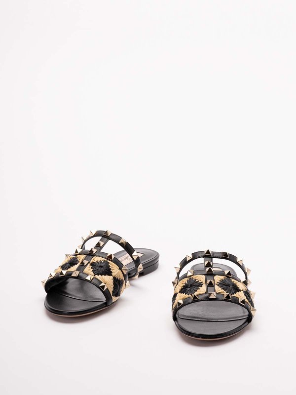 Valentino Garavani `Rockstud` Slides - Black | 6W2S0LT3CRCKD3