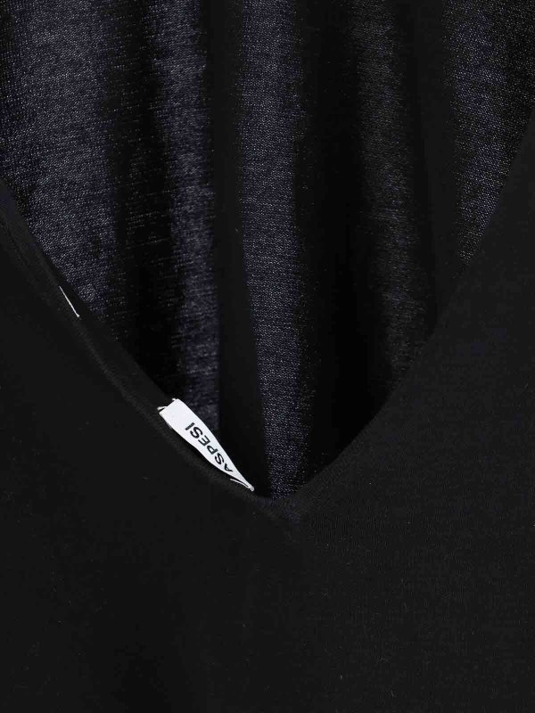 The Best Shops ASPESI: Col bateau - Pull Col Bateau - Noir