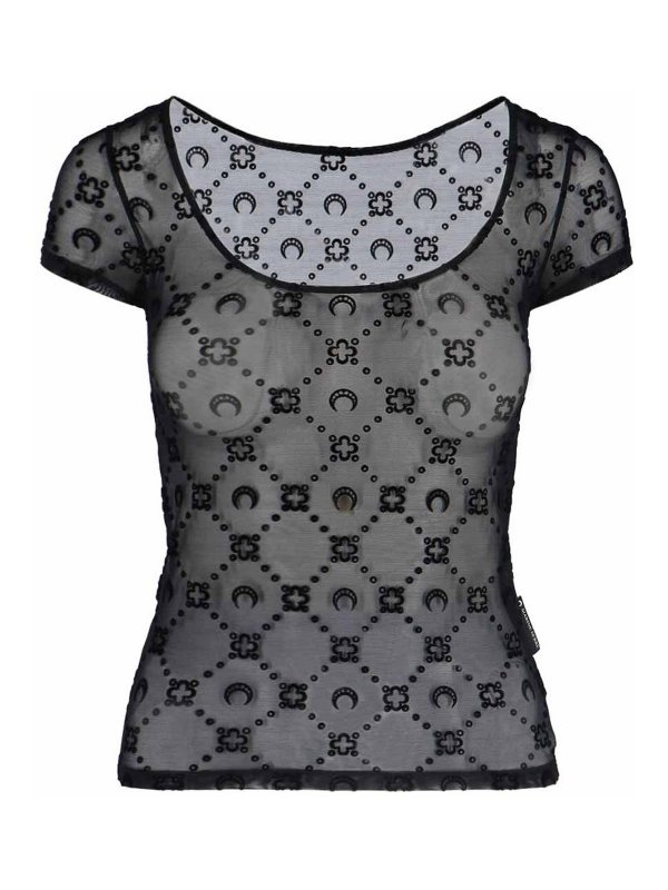 MARINE SERRE: Camisetas - Camiseta - Negro