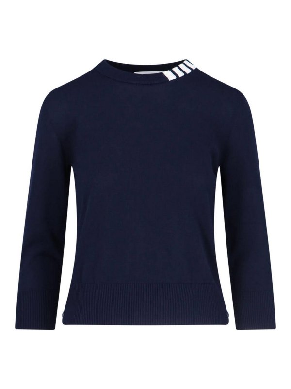 THOM BROWNE: Sweatshirts & Sweaters - Logo crewshot sweatshirt