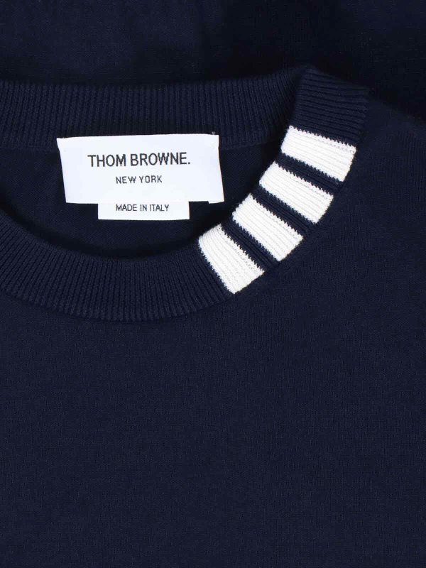 The Best Shops THOM BROWNE: Sweatshirts & Sweaters - Logo crewshot sweatshirt