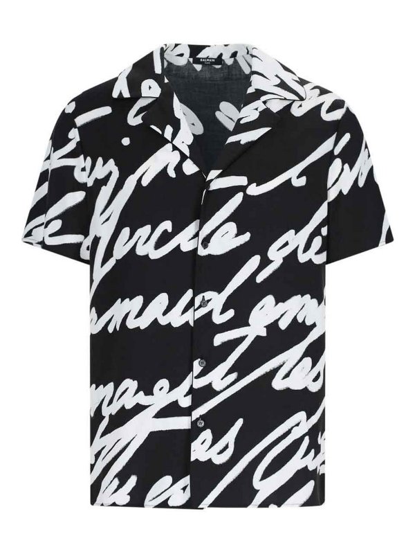 Balmain: camicie - Camicia Stampata