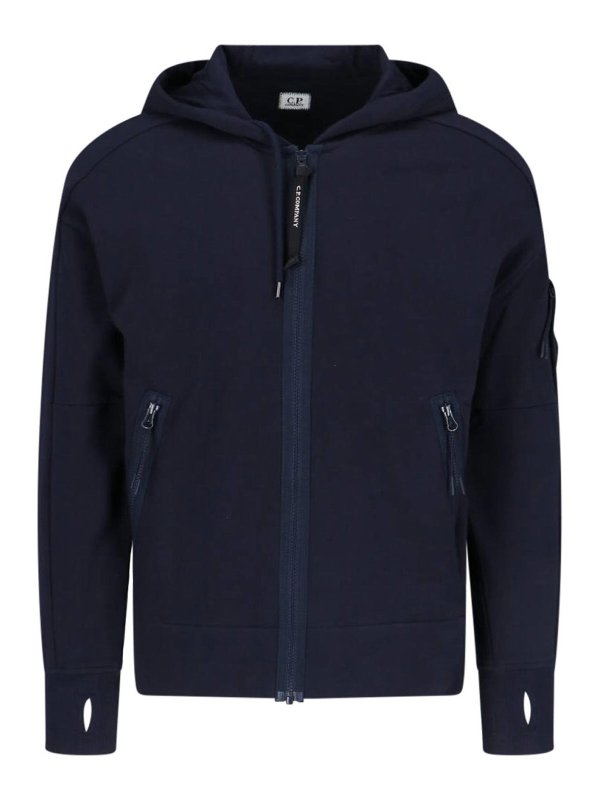 C.P. COMPANY: Sweatshirts & Sweaters - Logo zip sweatshirt