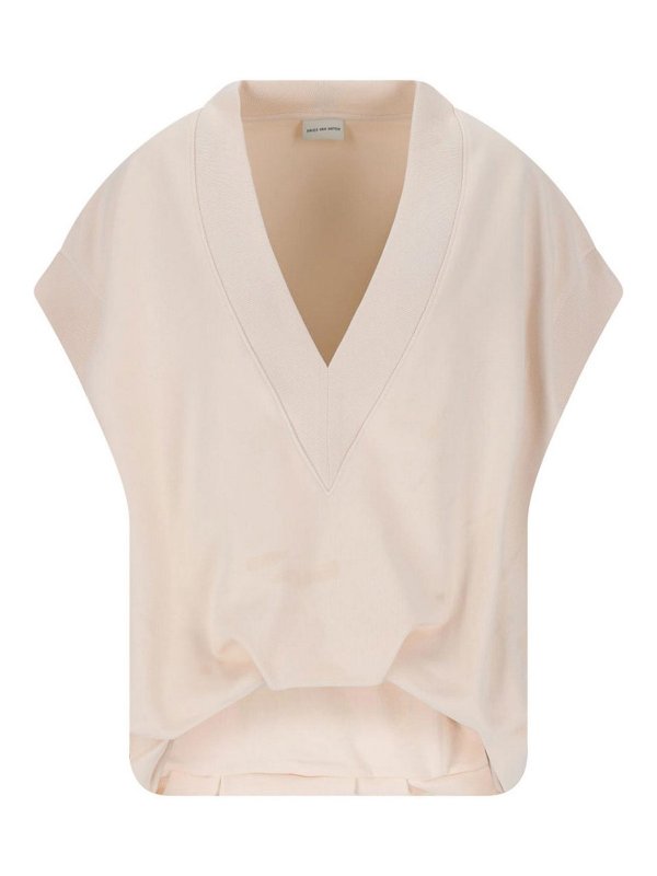 DRIES VAN NOTEN: U-Boot-Ausschnitt - U-Boot-Pullover - Weiß