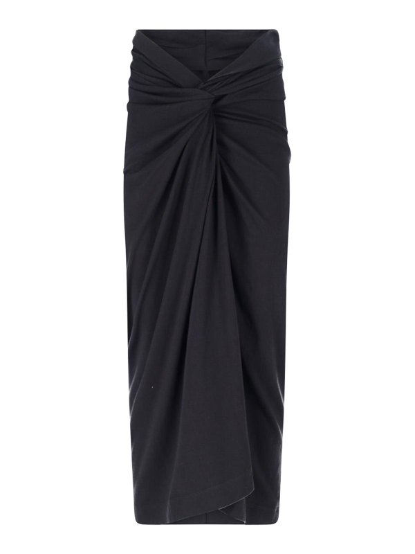 DRIES VAN NOTEN: ニーレングススカート＆ミディ丈 - 膝丈/ミディスカート - 黒