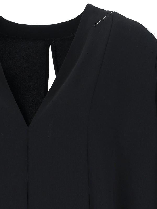 The Best Shops MM6 MAISON MARGIELA: Robe longueur genou - Robe Au Genou - Noir