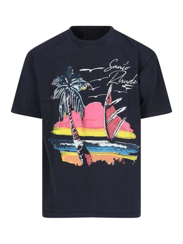 RHUDE: T-shirts - T-Shirt - Noir