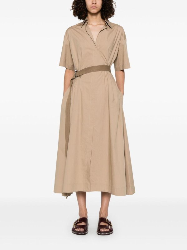 BRUNELLO CUCINELLI: knee length dresses online - Poplin Midi Dress