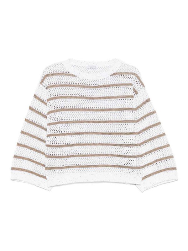 BRUNELLO CUCINELLI: crew necks - Striped Sweater