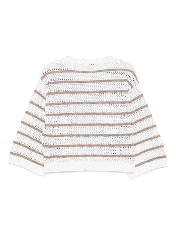 BRUNELLO CUCINELLI: crew necks online - Striped Sweater