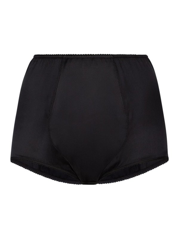DOLCE & GABBANA: pantaloni shorts - Brief a vita alta satinata