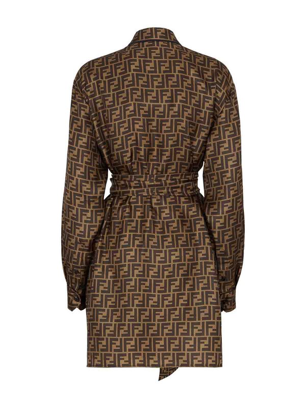 The Best Shops FENDI: knee length dresses - Ff Print Shirtdress