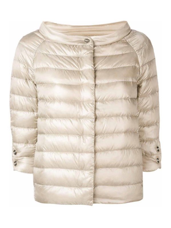 HERNO: casual jackets - Short Cropped Sleeve Jacket