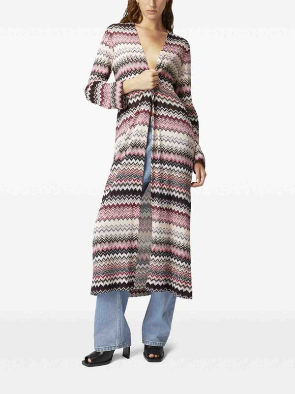 MISSONI: cardigans online - Zigzag Long Cardigan