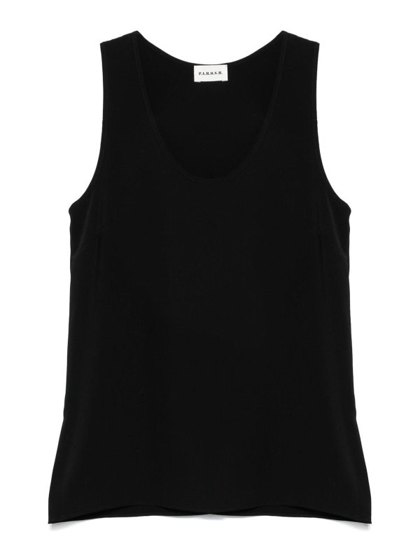 P.A.R.O.S.H.: Tops & Tank tops - Black Thank Top