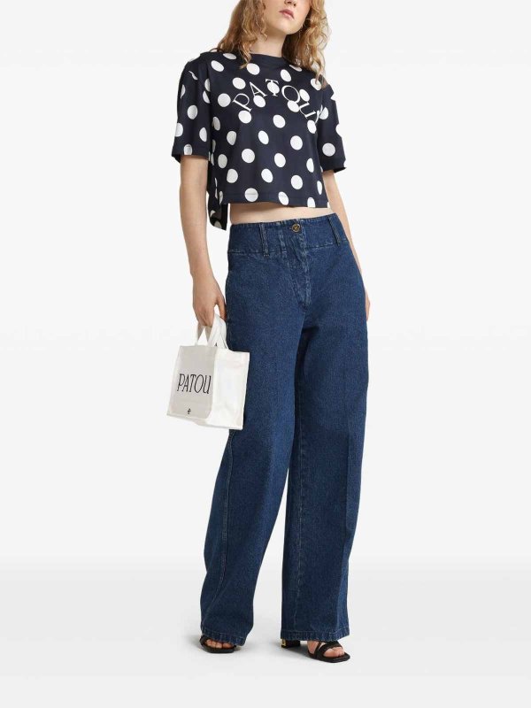 The Best Shops PATOU: t-shirts - Logo-Print Split-Back T-Shirt