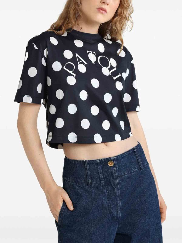 Logo-Print Split-Back T-Shirt shop online: PATOU