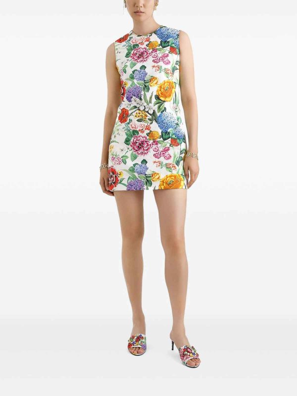 膝丈ドレス - 白 shop online: DOLCE & GABBANA