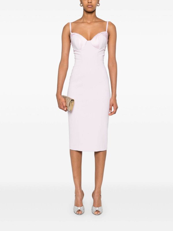The Best Shops ELISABETTA FRANCHI: knee length dresses - Satin-Bow Crepe Midi Dress