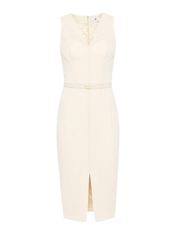 ELISABETTA FRANCHI: ニーレングスドレス - 膝丈ドレス - 白