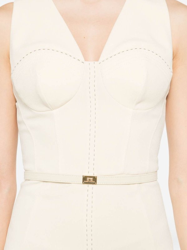 膝丈ドレス - 白 shop online: ELISABETTA FRANCHI