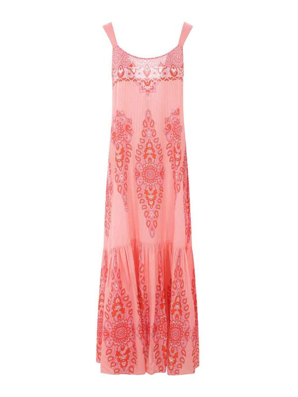 ETRO: マキシドレス - ロングスカート - ヌードカラー