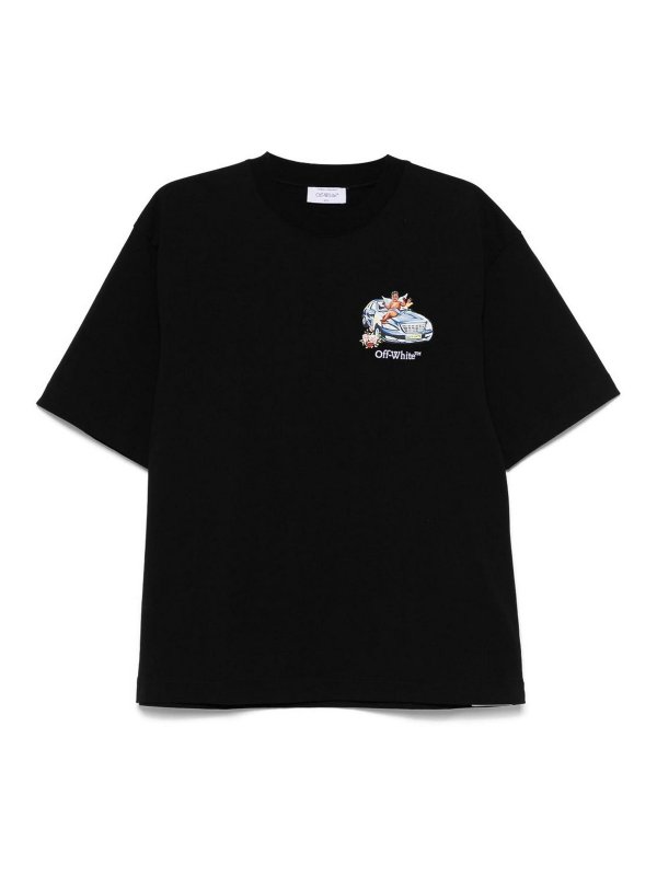 OFF-WHITE: T-shirts - T-Shirt - Schwarz