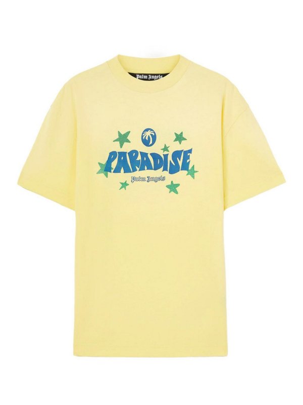 Palm Angels: Camisetas - Camiseta - Amarillo