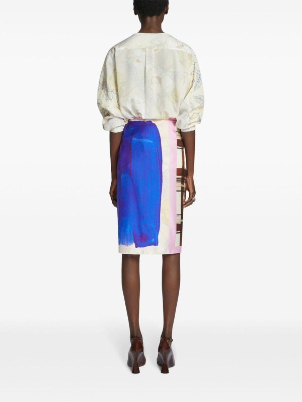 DRIES VAN NOTEN: ニーレングススカート＆ミディ丈 online - 膝丈/ミディスカート - マルチカラー