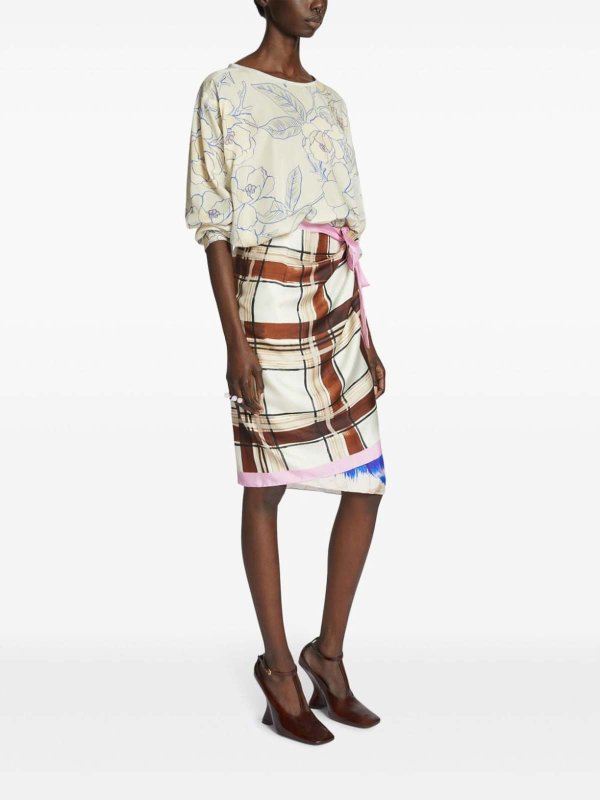 膝丈/ミディスカート - マルチカラー shop online: DRIES VAN NOTEN