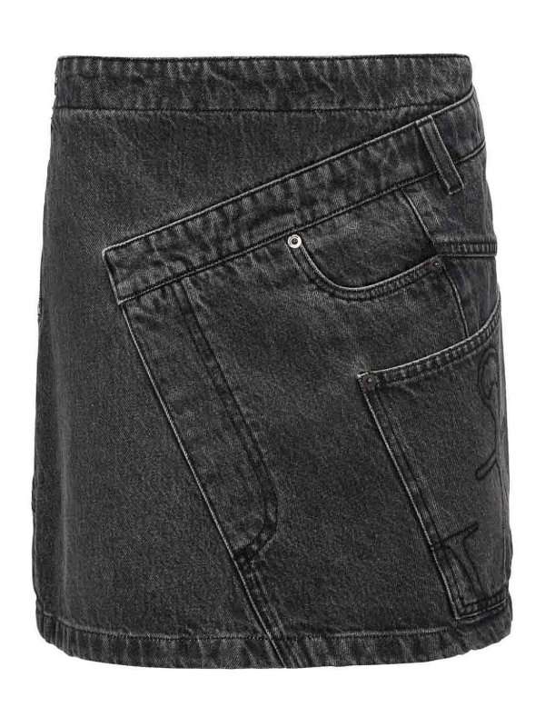 J.W. ANDERSON: mini skirts - Twisted Denim Mini Skirt