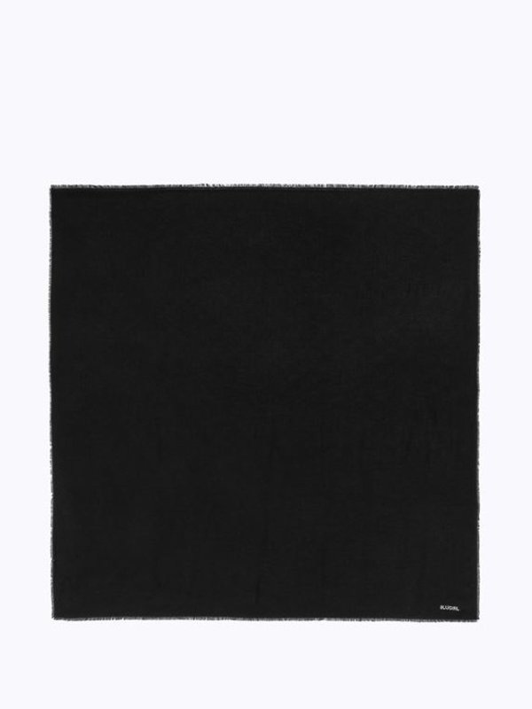 BLUGIRL: Stoles & Shawls online - Black Foulard Scarf With Jacquard Logo