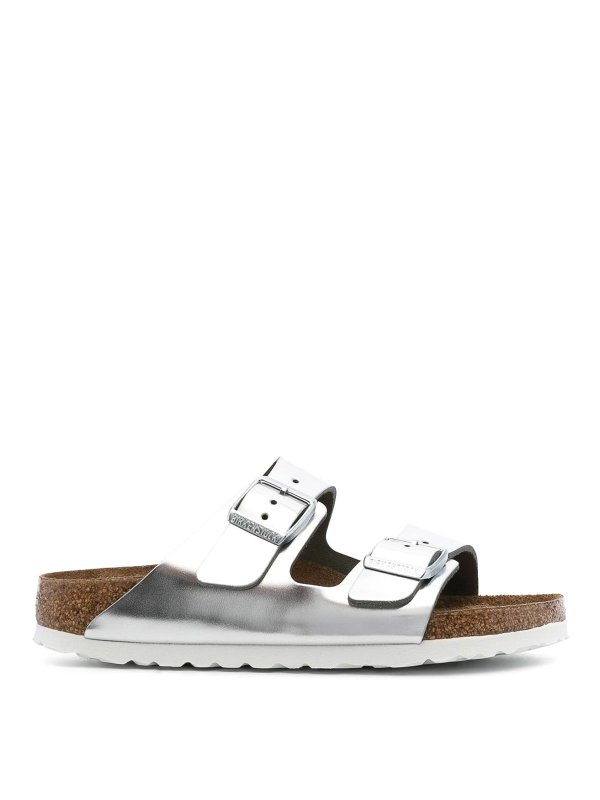 BIRKENSTOCK: Sandalen - Sandalen - Silber