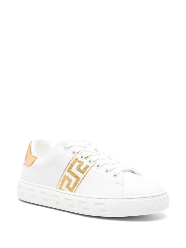 VERSACE: sneakers online - Sneakers in pelle Emolata Greca